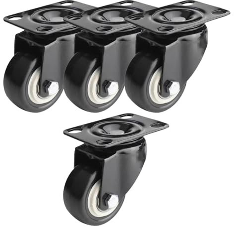 4 Stück Lenkrollen Räder,40mm 50mm 60mm 75mm 100mm Möbelrollen,Schwenkrollen Mit Bremse/Ohne Bremse,Gummi Transportrollen,Rollen Für Möbel Verschleißfest,Geräuscharm,4nobrakes-125mm(4.92in)
