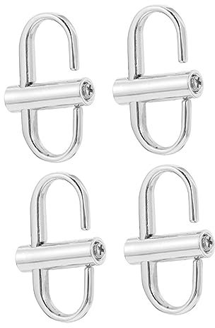 NUOBESTY 4pcs Metal Bag Strap Adjustment Buckles, Steel Chain Shortening Clips for Handbag Chains, Wear-resistant DIY Fasteners, Silver