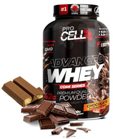 Procell Proteinas Whey 2kg (Chocolate) Zero Azúcar, 21g de Proteina, 66 Servicios Whey Protein Concentrado y Aislado de Suero - Proteinas para Masa Muscular en Polvo para Batidos