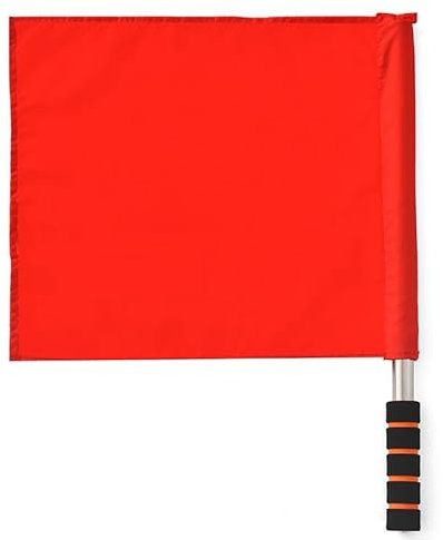 2Pcs Sports Referee Flag, Stainless Steel Hand Flag Red Signals Flag Sponge Handle Flags, Official Performance Flag for Football basketball Volleyball Tracks Sports (Red)