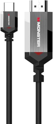 Monster Cable USB C vers HDMI, UHD 4K HDR 60Hz, Essentials, Plug & Play, 2m