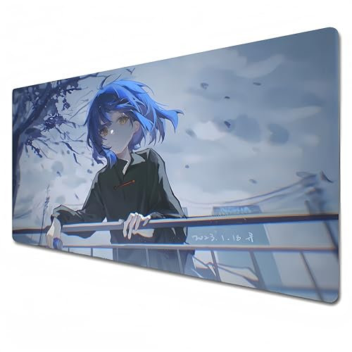 Odrys Bocchi The Rock! Mauspad, lila und schwarz, Anime-Mauspad, groß, XXL-Mauspad, 900 x 400, wasserdicht, rutschfest, Yamada Ryo (80 x 30 x 0,3 cm)