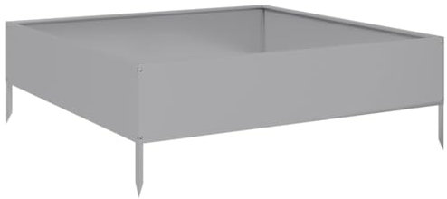 vidaXL Hochbeet, Pflanzbeet Pflanzkasten Offene Unterseite, Gemüsebeet Kräuterbeet Erhöhtes Design, Gartenbeet Blumenkasten Kompostbehälter, Verzinkter Stahl