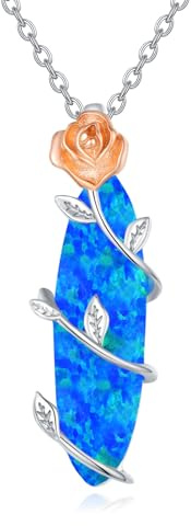 Waysles Halskette 925 Sterling Silber für Damen mit Verschiedenen Blumen & Natur Anhänger | Inspirierender Schmuck Geschenk für Frau Mutter Freundin | Verstellbar