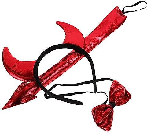 GALPADA 2sätze Teufelshorn Haarreif Mit Fliege Und Kreatives Kostümset Für Halloween Karneval Und Cosplay-events Für Fotos Und Bühnenauftritte