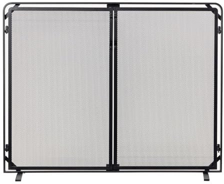 Modern Ember Aalto Mesh Fireplace Screen in Black | Functional Doors | Heavy-Duty Steel Frame with Powder-Coated Finish | Heat & Corrosion Resistant | Fits Standard Fireplace Openings