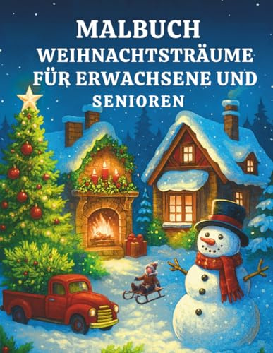 Malbuch Weihnachtsträume für Erwachsene und Senioren: 50 wunderschönen entspannende Weihnachts- und Wintermotive mit festlischen ... Stressbewältigung und kreativen Entspannung.