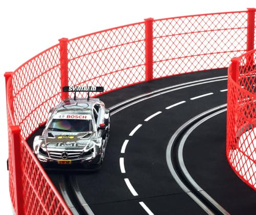 Overdrive-Racing Fangzaun System Rot 3m kompatibel mit Carrera Digital 124 132 EVO Kurven Geraden Zaun Bande Slotcar