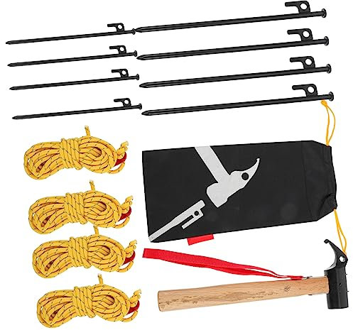 YARNOW Outdoor Camping Zelt Werkzeug Erdnagelhammer Set Zeltbefestigungswerkzeug Erdnagel Heringshammer Set Boden Nagel Hammer