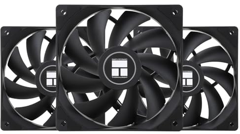 TR-Termisk TL-C12C X3 120 mm CPU PWM-fläkt, 1 550 varv/min tyst kylning, svart CPU-fläkt 3-pack, kan parkopplas med chassi/CPU-kylare