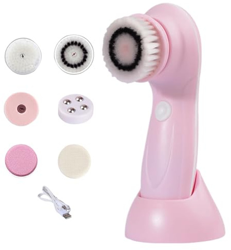Dispositivo Exfoliante Peeling Facial Herramienta De Masaje Exfoliante | Exfoliador Facial Eléctrico 6 Cabezales Cepillo de limpieza y masaje para frente, mejillas, nariz y cuerpo