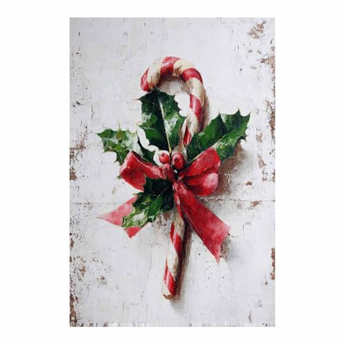 DunPei Leinwand Bilder, Weihnachtssüßigkeiten Winter Wandbilder Bild Auf Leinwand Kunstdruck Deko für Bad Wohnzimmer Schlafzimmer Aufhängen(Weiß)-60x90cm Ungerahmt