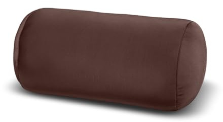 Kuschelmaxx | Rundes Dekoratives Rollkissen 17 x 33 cm | Design Uni Dunkelbraun | Mit Mikrogranulat-Füllung | Formstabil & waschbar | Ideal für Sofa oder Reisen | Inkl. Waschnetz