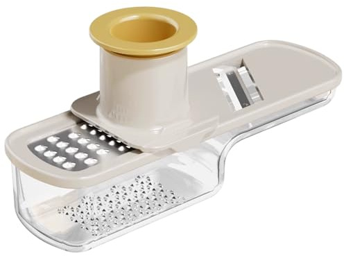 Mini cortador de ajo 3 en 1 multifuncional con recipiente y protector de mano fácil de limpiar para cocina color blanco