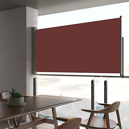 Tenda da sole a scomparsa, 80 x 300 cm, marrone, per esterni, patio, protezione solare, impermeabile, resistente ai raggi UV, regolabile, facile installazione