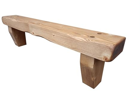 Mantle Piece Beam Solid Pine Fireplace Shelf Corbels - 11 Colours - Rustic Edge - Wax Finish (Rustic Pine Beeswax, 140cm)