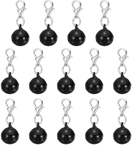 PATIKIL 14 Pezzi Campanellini Per Cane Mini Per Gatto Nero | Piccoli Campanelli Per Animali Domestici Graziosi Campanelli Metallici A Lotta Sonagli Per Collare Cane Charm Pendente