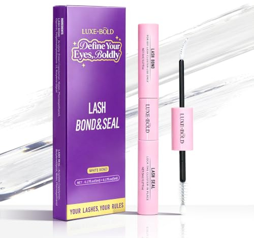 Wimpernkleber Bond and Seal Doppelende Cluster Lashes Kleber 96std Hypoallergen Wasserfest Schweißresistent Lash Glue (Klare Bindung+ Klare Versiegelung)