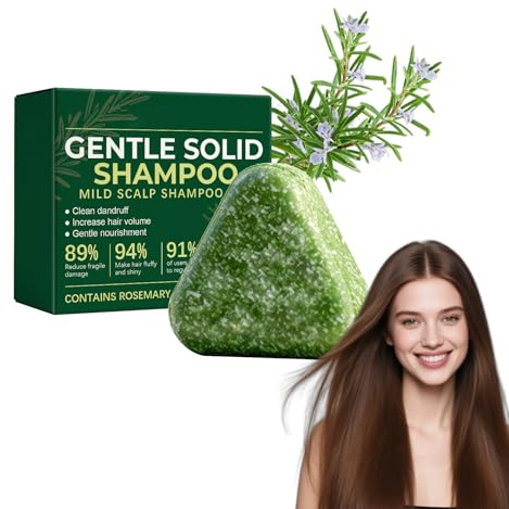 Rosmarin & aminosyror Strengthening Solid Schampo Bar, Korean Scalp Revival Bar, rosmarin hårväxt schampo tvål för tunnare och fint hår, Clarifying Scalp Cleanse Volumize (1 styck)