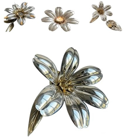 Fokayo Cenicero de flores vintage y portavelas – Elegancia escultórica, Cenicero de pétalos desmontable portátil de metal, grabado a prueba de viento hecho a mano para uso en interiores (1Pcs)