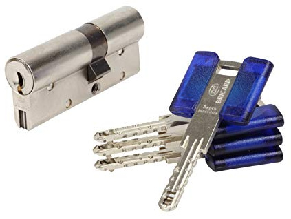 Bricard 17421 Cylindre de serrure double entrée Chifral S2 30+40 Nickelé