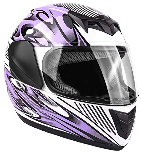 Typhoon Youth Full Face Motorcycle Helmet Kids DOT Street - Purple ( Medium )