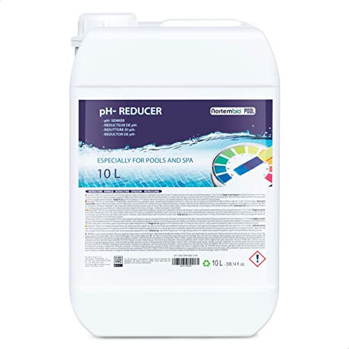 NortemBio Pool pH- Minus 10 L – Riduttore pH Liquido per Piscina e SPA, Correttore ed Equilibratore di pH, Migliora la Qualità dell’Acqua in Modo Naturale al 100%