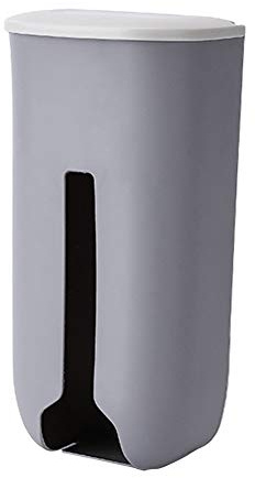 Sac poubelle en plastique Porte-poubelle Sac Distributeur mural auto-adhésif suspendu Sac Boîte de rangement pour la cuisine Gris