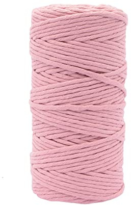 Vaessen Creative Makramee Garn Altrosa, 3mm x 100 m, 100% Baumwolle, in Verschiedenen Farben Verfügbar, DIY, Basteln von Dekoration Wie Blumenampel, Wandbehang, Windlicht, Traumfänger