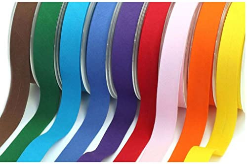 10 Meter Baumwoll - Schrägband/Einfassband Nahtband 100% Baumwolle Schrägbänder 18mm gefalzt (hellgrau (640))