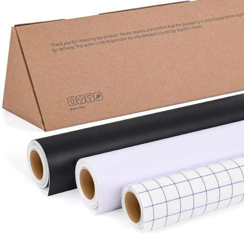 IModeur Lot de 3 rouleaux de film vinyle pour traceur - Noir et Blanc Mat & Papier Transfert - 30,5 x 300 cm - Pour Cricut Machines, Silhouette Cameo, la plupart des machines de découpe