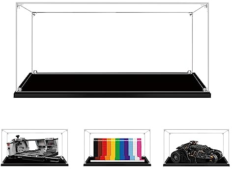 BOOVAX Display Case for Lego 40516/75324/76239/76425 - Acrylic Clear Display Box for [Everyone-is-Awesome/Dark-Trooper-Attack/Batmobile-Tumbler/Privet-Drive] - 25x15x15 cm