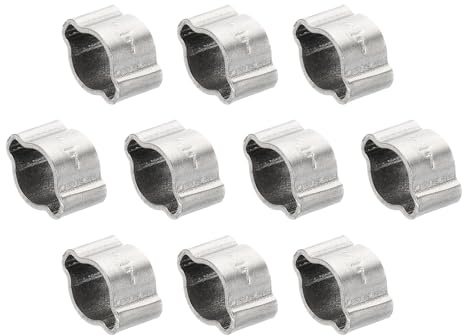 PATIKIL 10 Pack 5-7mm Double Ear Hose Clamp, 304 Stainless Steel O Clip Crimp Rings for Fuel Petrol Pipe Tube Fitting Connections, Silver Tone