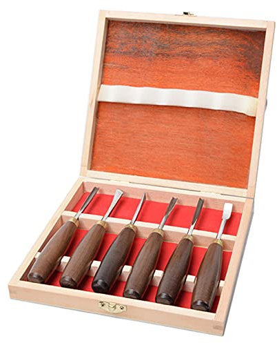 SXYKXYDL Ensemble de Ciseaux à Bois, kit d'outils de Travail du Bois tranchants, Outils de Coupe de Couteau de Bricolage avec étui de Transport pour débutants, Amateurs, Outils de Tour Professionnels