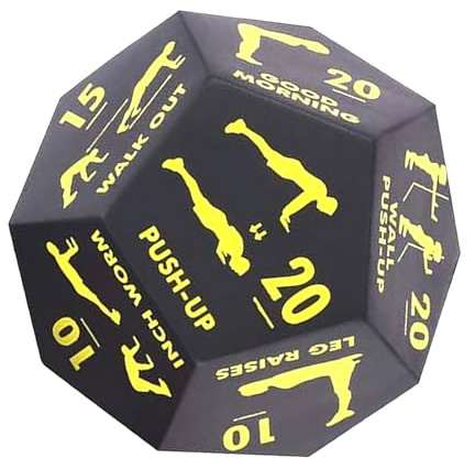 Rrlihjgu Dados para Ejercicio En El Gimnasio, Dados Deportivos para Gimnasio En Casa Y Ejercicio Físico, Accesorios Deportivos para Hombres Y Mujeres Entrenamiento Fuerza Sentadillas Flexiones Saltos