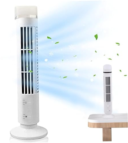 Ventilateur de tour de bureau mini ventilateur avec une lumière LED Portable USB Chargement des paramètres à 2 vitesses oscillant sans feuilles ventilateurs refroidissement silencieux pour le..