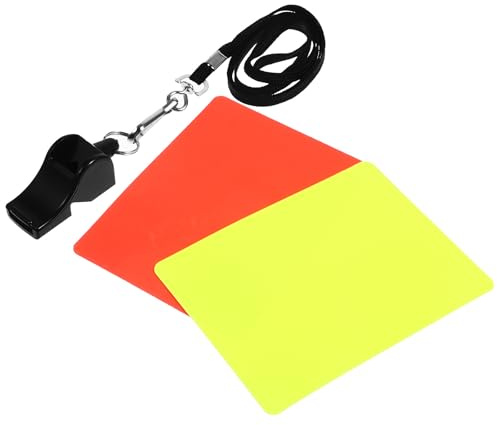 NOLITOY Set Arbitro Calcio 3 Pezzi Cartellini Rossi e Gialli, Fischietto Professionale Suono Potente e Design Tascabile, Accessori per Allenatori e Arbitri in Allenamenti Sportivi