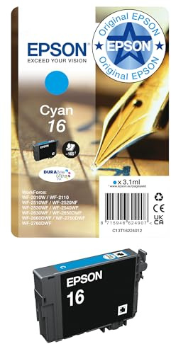 Epson C13T16224022 Original Tintenpatronen Pack of 1, Cyan