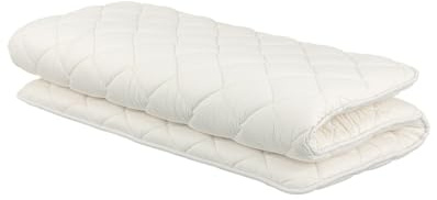 FULI Colchón de futón japonés, cama plegable y portátil, almohadilla de dormir enrollable, Shikibuton, fabricado en Japón (blanco, matrimonial)