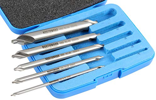 Accusize Industrial Tools 5 pc H.S.S. M2 Long Series Center Drill Set, 4'' Oal All Length of Each Drill, 3560-1001