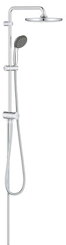 GROHE Vitalio Start 250 - Duschsystem (wassersparend, mit Umstellung für die Wandmontage, verstellbare Höhe, 2 Strahlarten), rund, chrom, 26817000