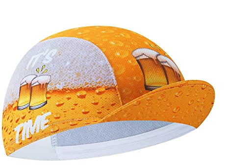Bikingbros Cappello da ciclismo con birra, stile retrò, per casco da ciclismo, traspirante, assorbe il sudore