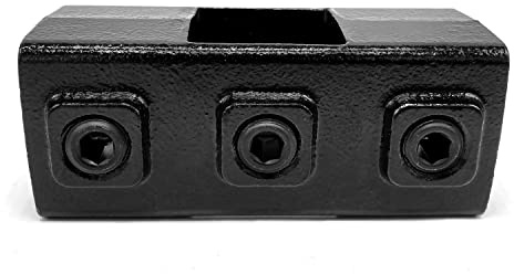 KLEMP Kreuzstück, durchgehend - 40 mm - Typ 22S-40-B - Quadratische Rohrverbinder Vierkantverbindung | Temperguss | Gusseisen | Schwarz