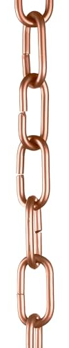 Monarch Rain Chains Traditionelle Aluminium-Regenkette, 2,6 m, pulverbeschichtet mit gebürstetem Kupfer-Finish, dekorative Regenfangkette für Dachrinnen, Aluminium-Regenrinnen-Ersatz-Fallrohr