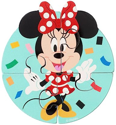 Disney 100th Anniversary Minnie Mini Wooden Puzzles, My First Puzzles, Jigsaw Puzzle Games, Montessori Educational Toys For 1 Year Old + Toddler - Official Licensed Disney Gifts by Orange Tree Toys