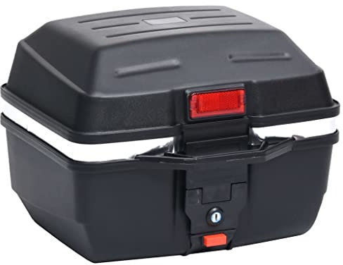 vidaXL Motorradkoffer Wasserfest Top Case Motorrad Roller Rollerkoffer Helmkoffer Topcase Koffer Motorradtasche Schwarz 24L für 1 Helm