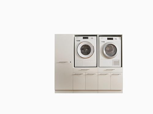 Laundreezy 2X Waschmaschinenschrank und Mehrzweckschrank, Weiß - Waschmaschinen-Überbauschrank TÜV-Zertifiziert mit viel Stauraum - 185 x 162 x 67,5 cm (B/H/T)
