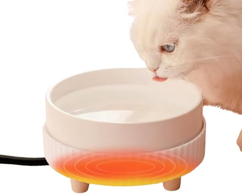 Xistuoz Beheizbare USB-Tränke für Katzen/Welpen/Hühner/Kaninchen, beheizter Futternapf, Frostschutz, 350 ml