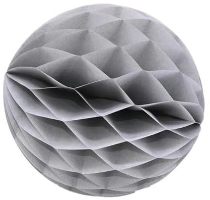 1 Stück 5,1 cm, 10,2 cm, 15,2 cm Wabenball, Papierblumen-Laternenball, Hochzeitsfeier, Kindergeburtstag, Weihnachtsdekoration, Showzubehör – grau-15,2 cm