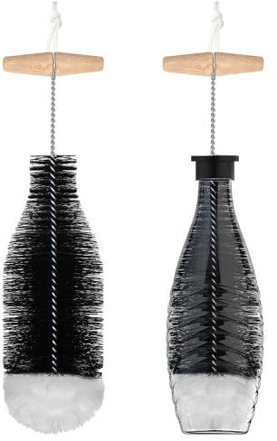 1 Stück Set Flaschenbürste,35cm Flaschenbürste kompatibel mit Sodastream Glasflasche,kratzerfreier Flaschenreiniger Bürste für Glaskaraffe/Sodaflaschen/Babyflaschen/Trinkflaschen